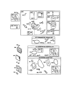 Carburetor Diagram and Parts List for 126302-0775-E1C  Briggs and Stratton Engine